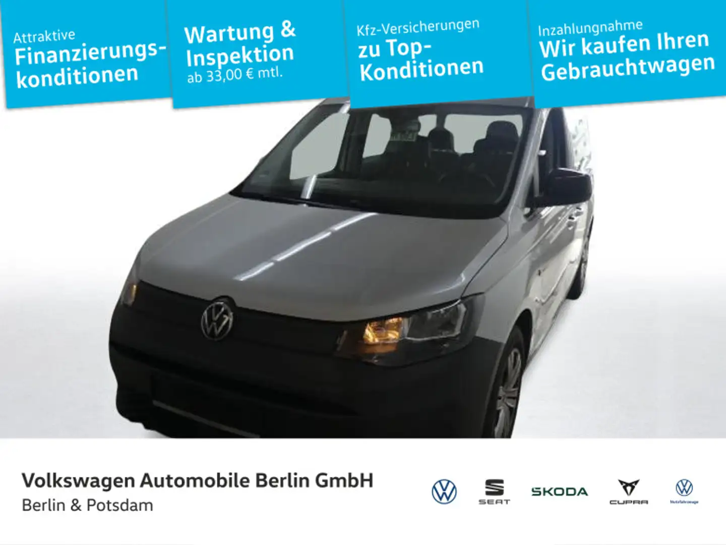 Volkswagen Caddy 1.5 TSI DSG 5 Sitze Klima PDC Telefon Silber - 1