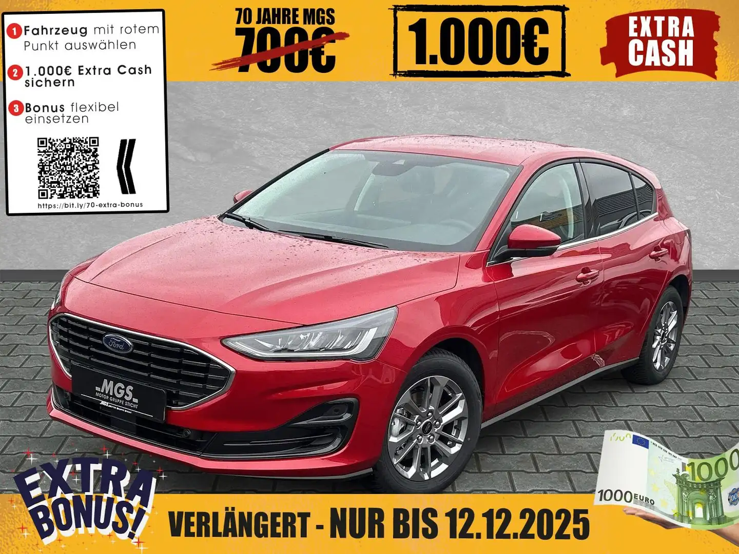 Ford Focus Titanium 1.0 EcoBoost #DAB #BT #NAVI Rood - 1