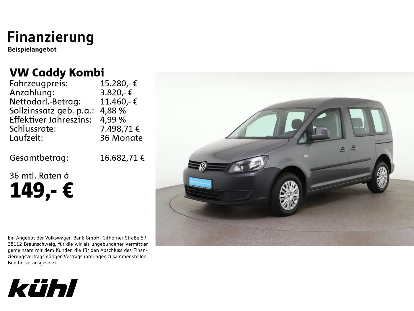 Volkswagen Caddy 1.2 TSI Trendline Grau - 2