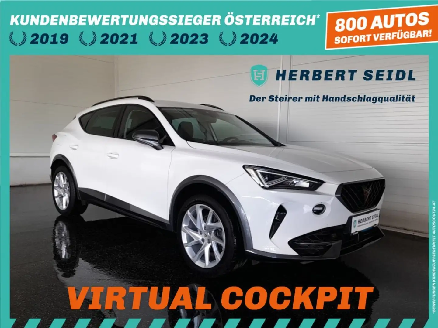 CUPRA Formentor PHEV DSG *VOLL-LED MIT DYN BLINKER & FLA / AHV & KAMERA / VIRTUELL / NAVI / ACC / KEYLESS* Weiß - 1