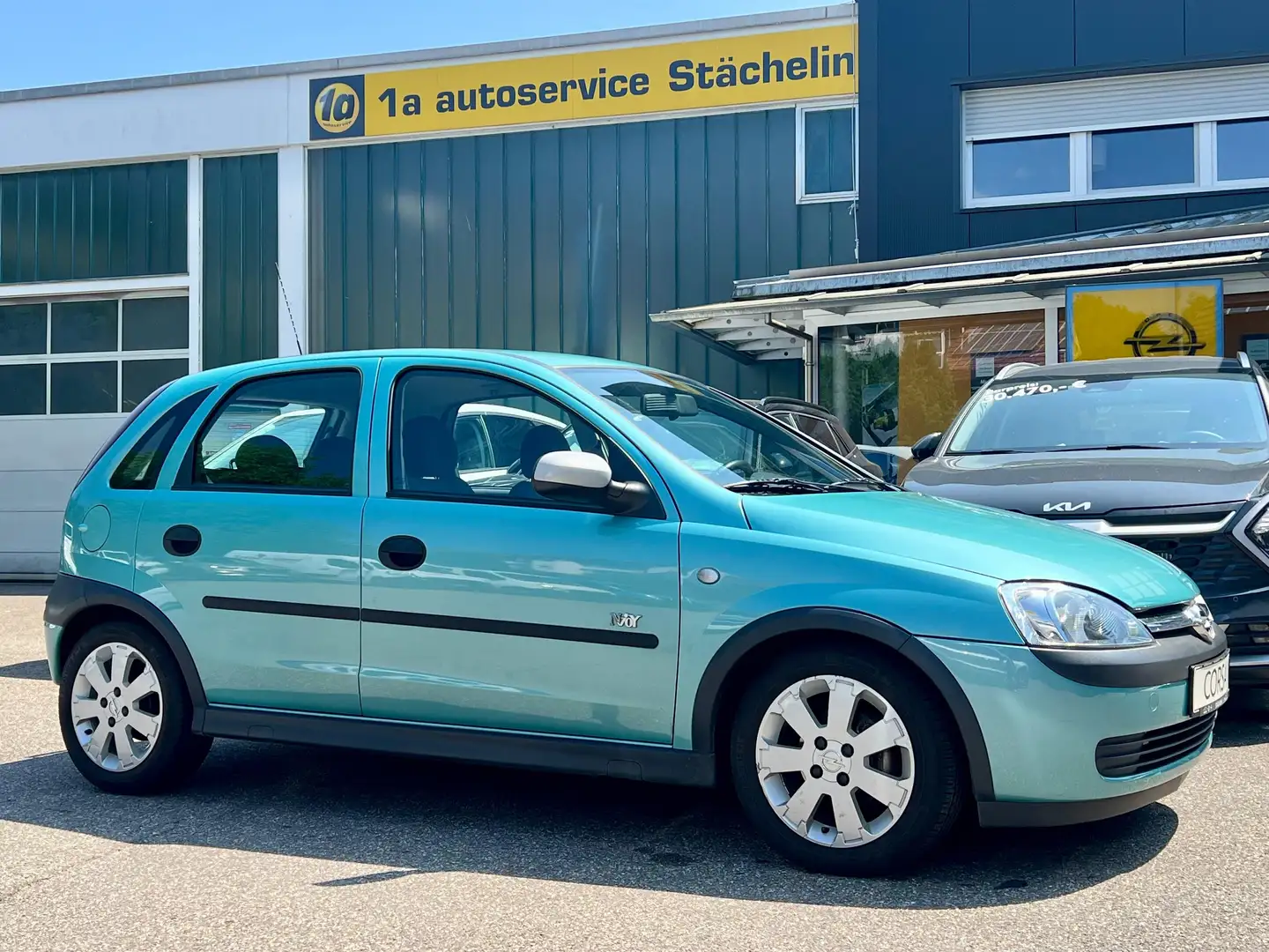 Opel Corsa 1.2 5-t 16V Njoy,KLIMA,ALU,TÜV NEU Grün - 1