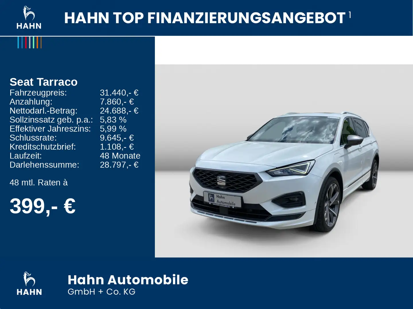 SEAT Tarraco FR 1.4e-HYBRID DSG LED ACC Navi Kessy Weiß - 2