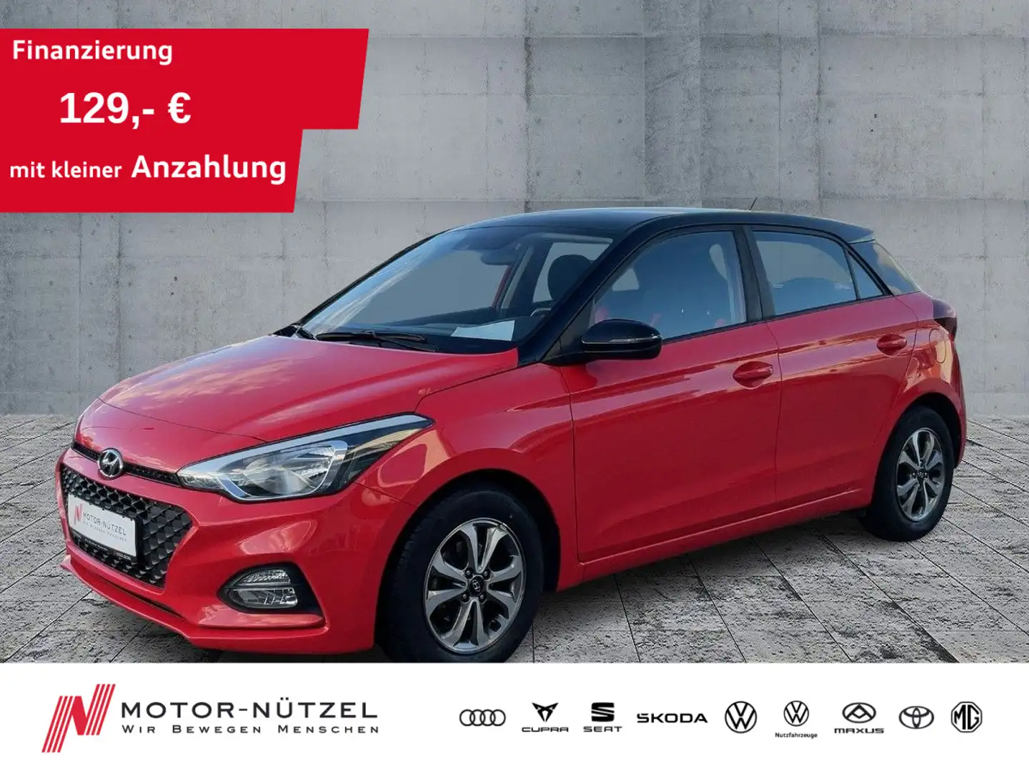 Hyundai i20 1.2 TREND SHZ+PDC+MFA+MFL+GRA+NSW+KLIMA+BT Rosso - 1