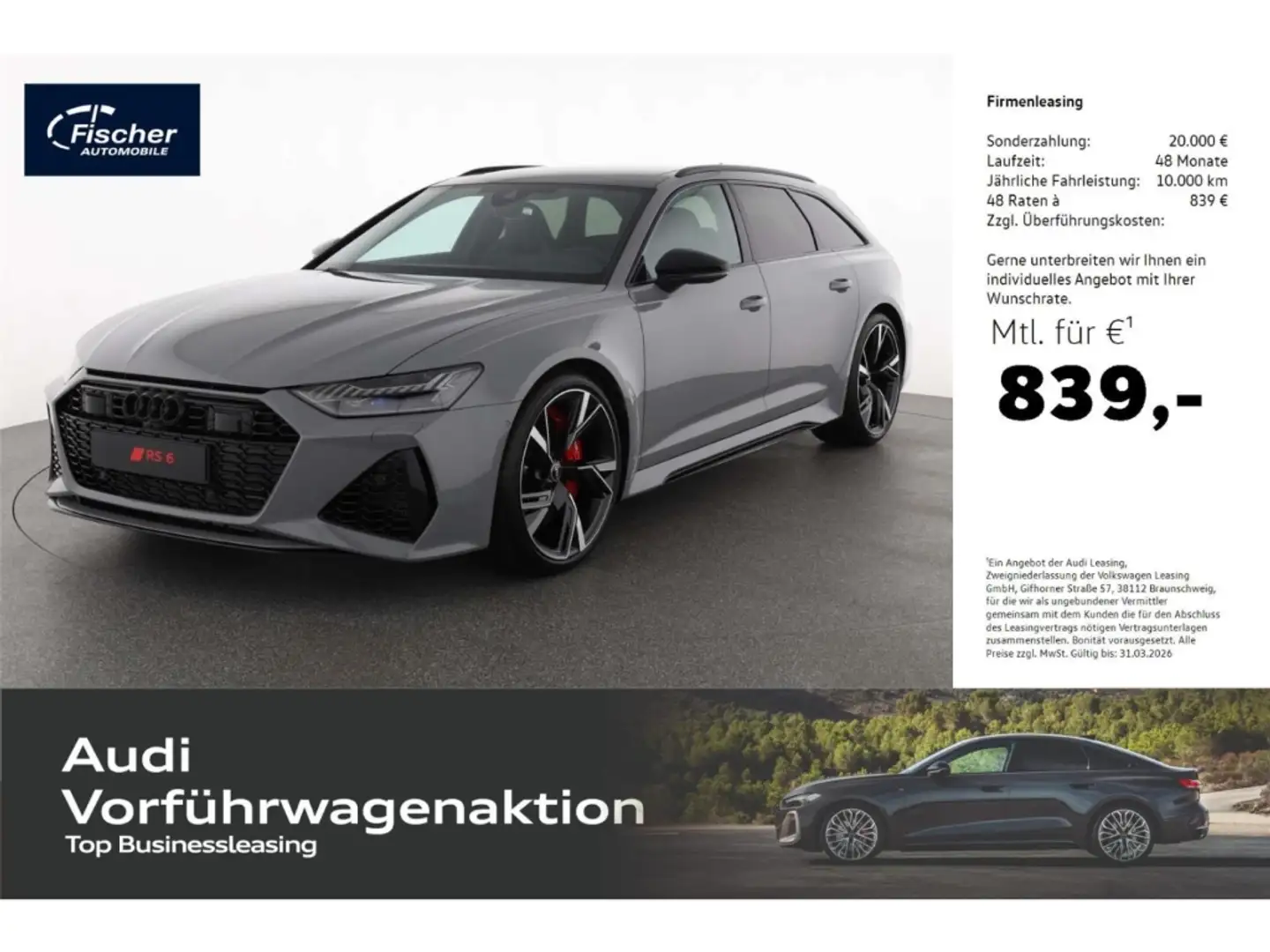 Audi RS6 Avant TFSI quattro LP: 175.630,-/Head-up/Pano/B&O/ Gris - 1