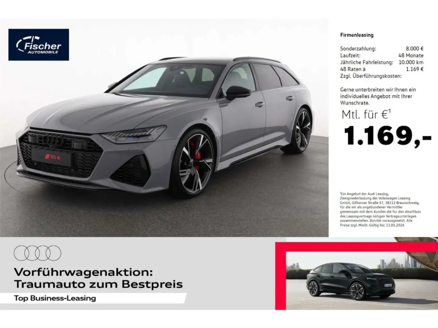Audi RS6 Avant TFSI quattro LP: 175.630,-/Head-up/Pano/B&O/ Grau - 1