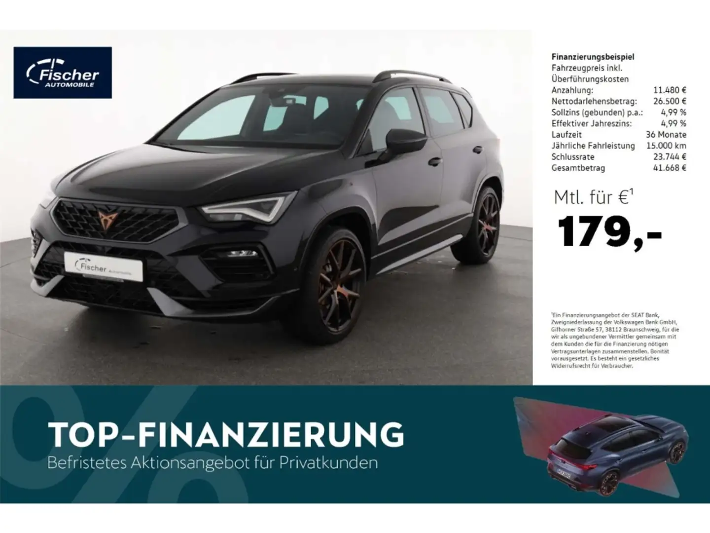 CUPRA Ateca 2.0 TSI 4Drive VZ AHK/el.Heckklappe/Brembo Schwarz - 1