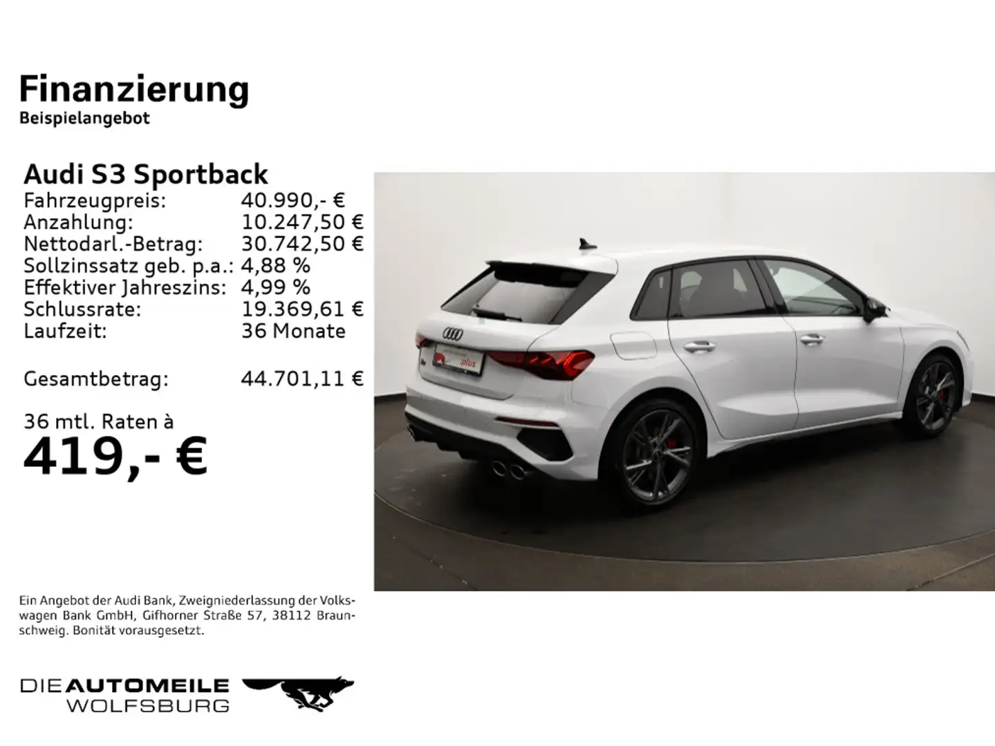 Audi S3 2.0 TFSI S-tronic quattro LED/Rückk Weiß - 2