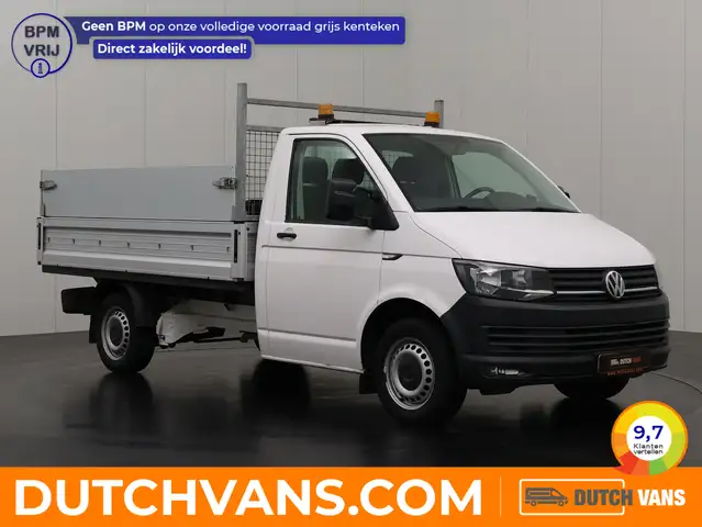 Volkswagen T6 Transporter 2.0TDI Open Laadbak Lang | 3-Zits | 2200Kg Trekhaa