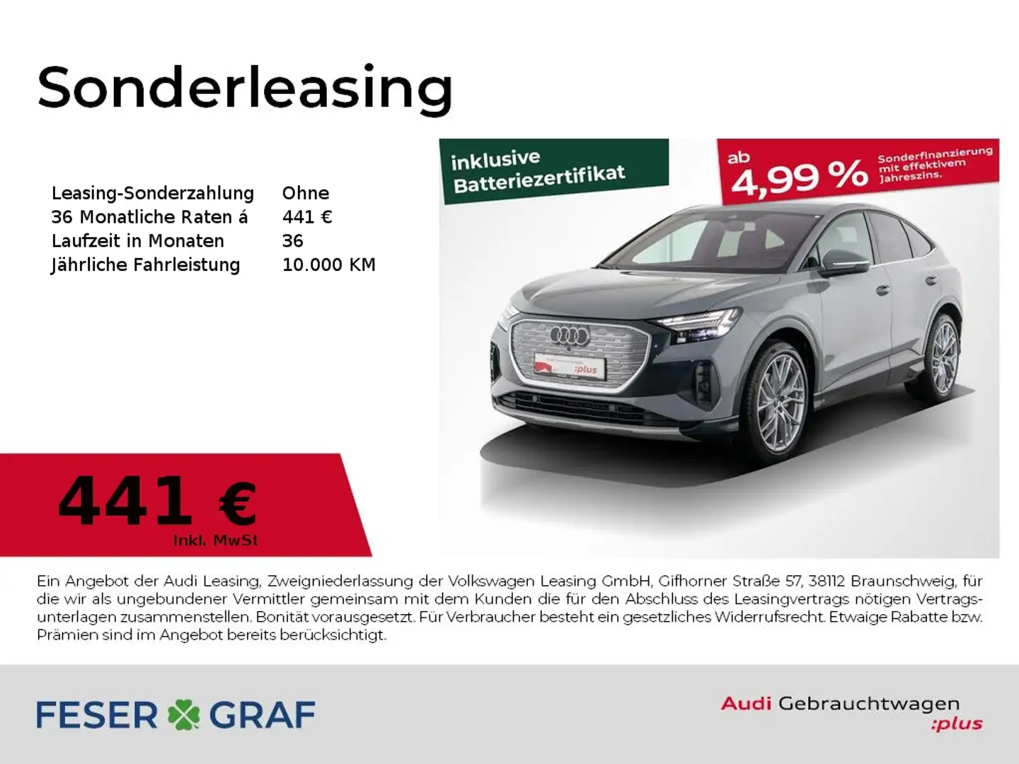 Audi Q4 e-tron Sportback e-tron 35 S line/AHK/Kamera/Matrix/Alu21 Grau - 1