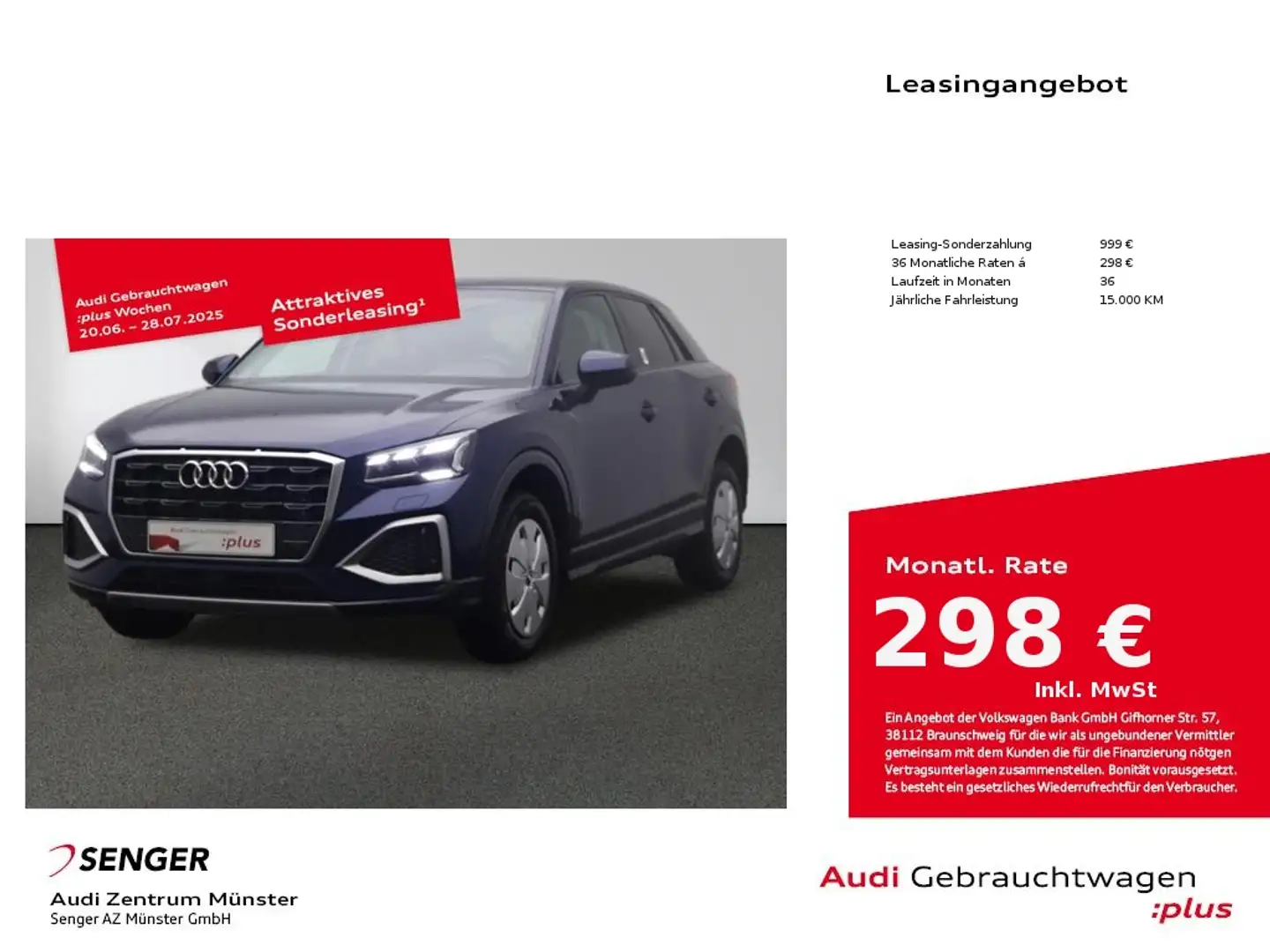 Audi Q2 35 TFSI advanced S tronic MMI Navi AHK LED Blau - 1