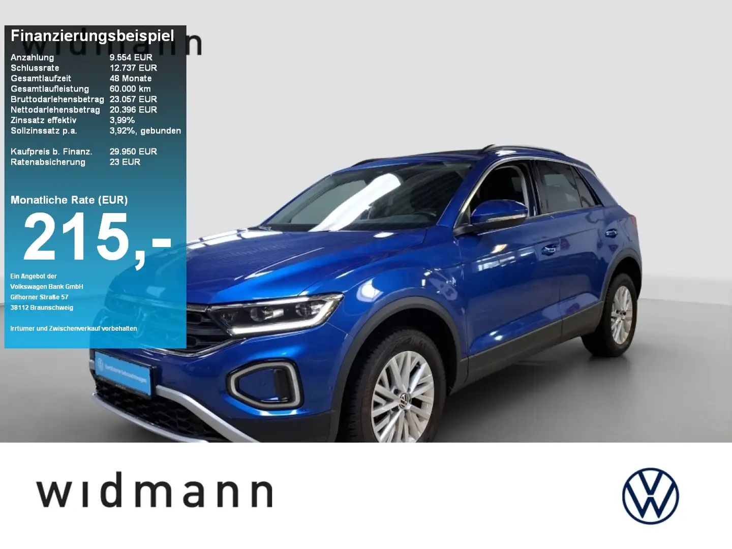 Volkswagen T-Roc Life 1.5 TSI 150 PS DSG AHK Standheizung ACC Bleu - 1