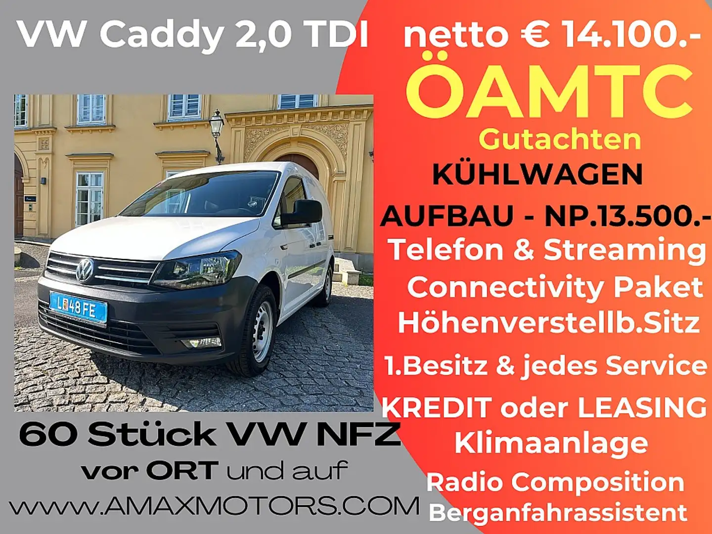 Volkswagen Caddy KÜHLWAGEN  NP. € 35.000.-  NEUER ÖAMTC TEST  Kl... Blanc - 1