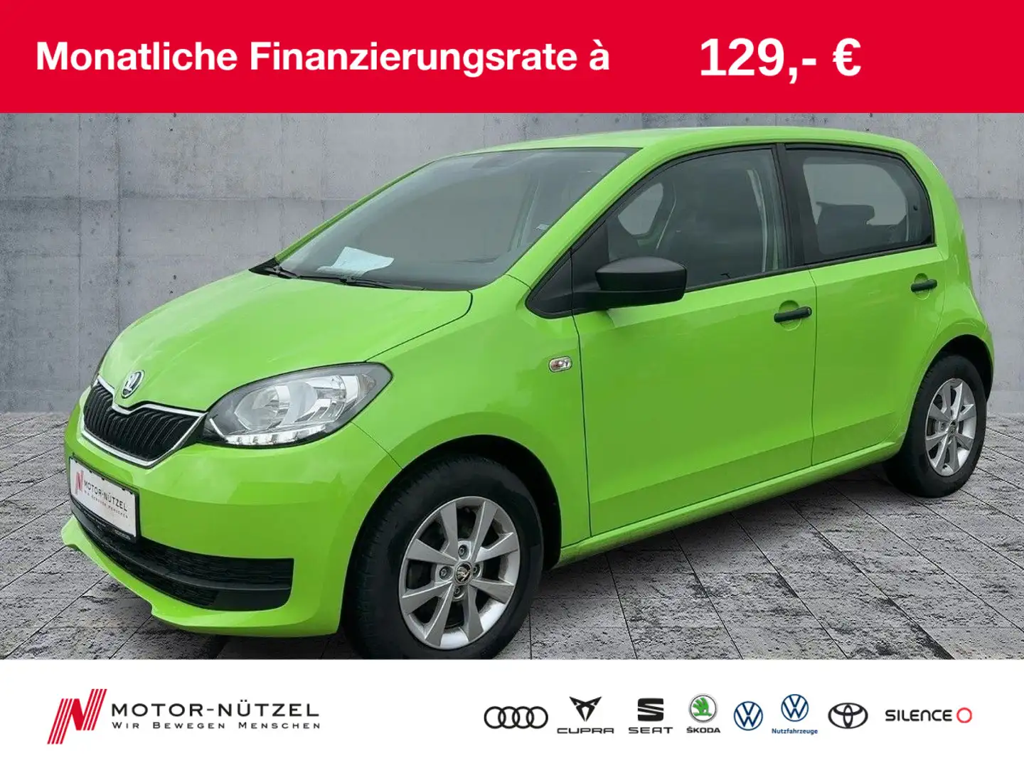 Skoda Citigo 1.0MPI ACTIVE KLIMA+DAB+EL.FH+LM14"+27TKM Grün - 1
