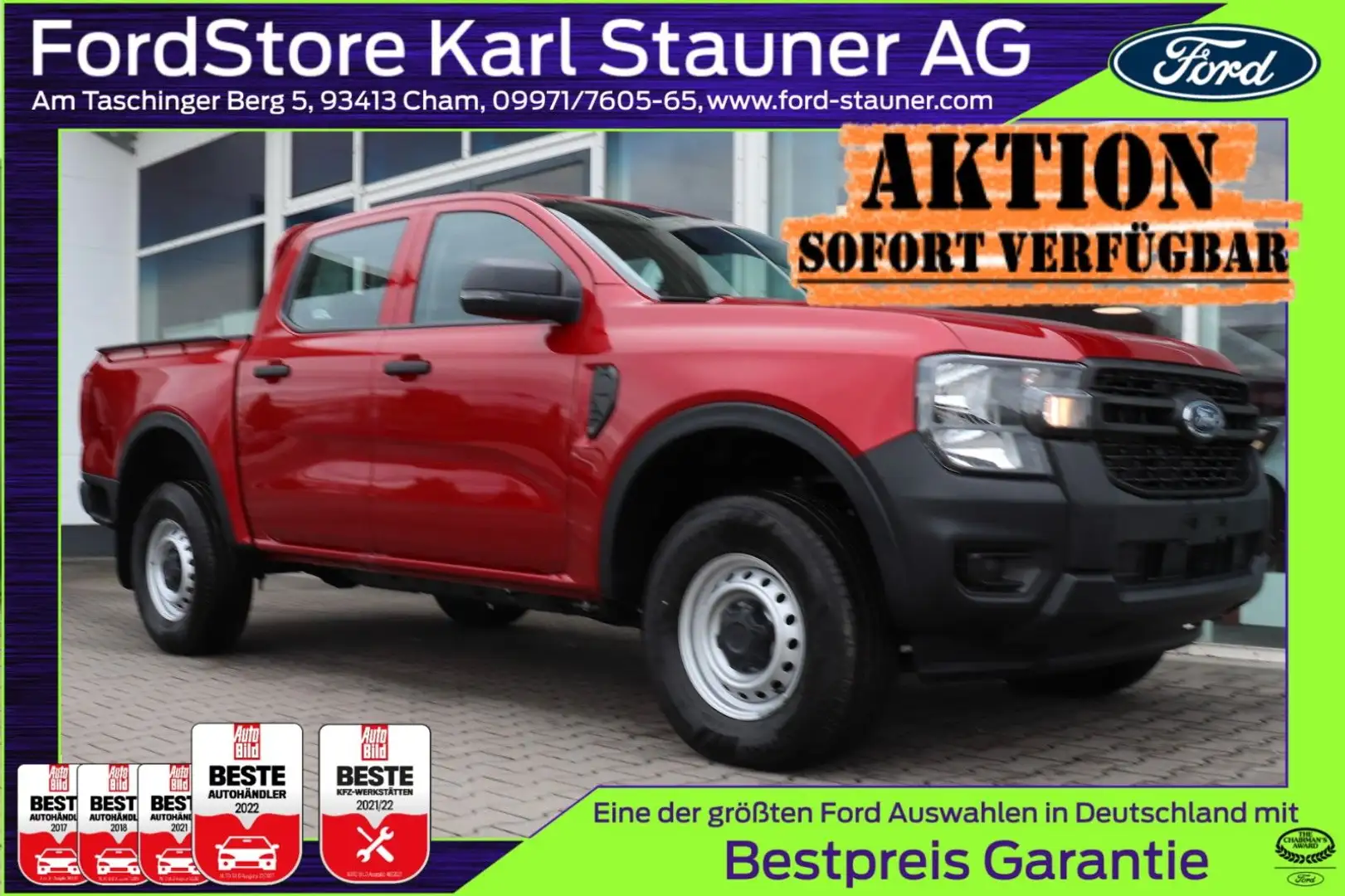 Ford Ranger XL DOKA 4x4 Winter-Paket 3,99% FIN* AHK Rot - 1