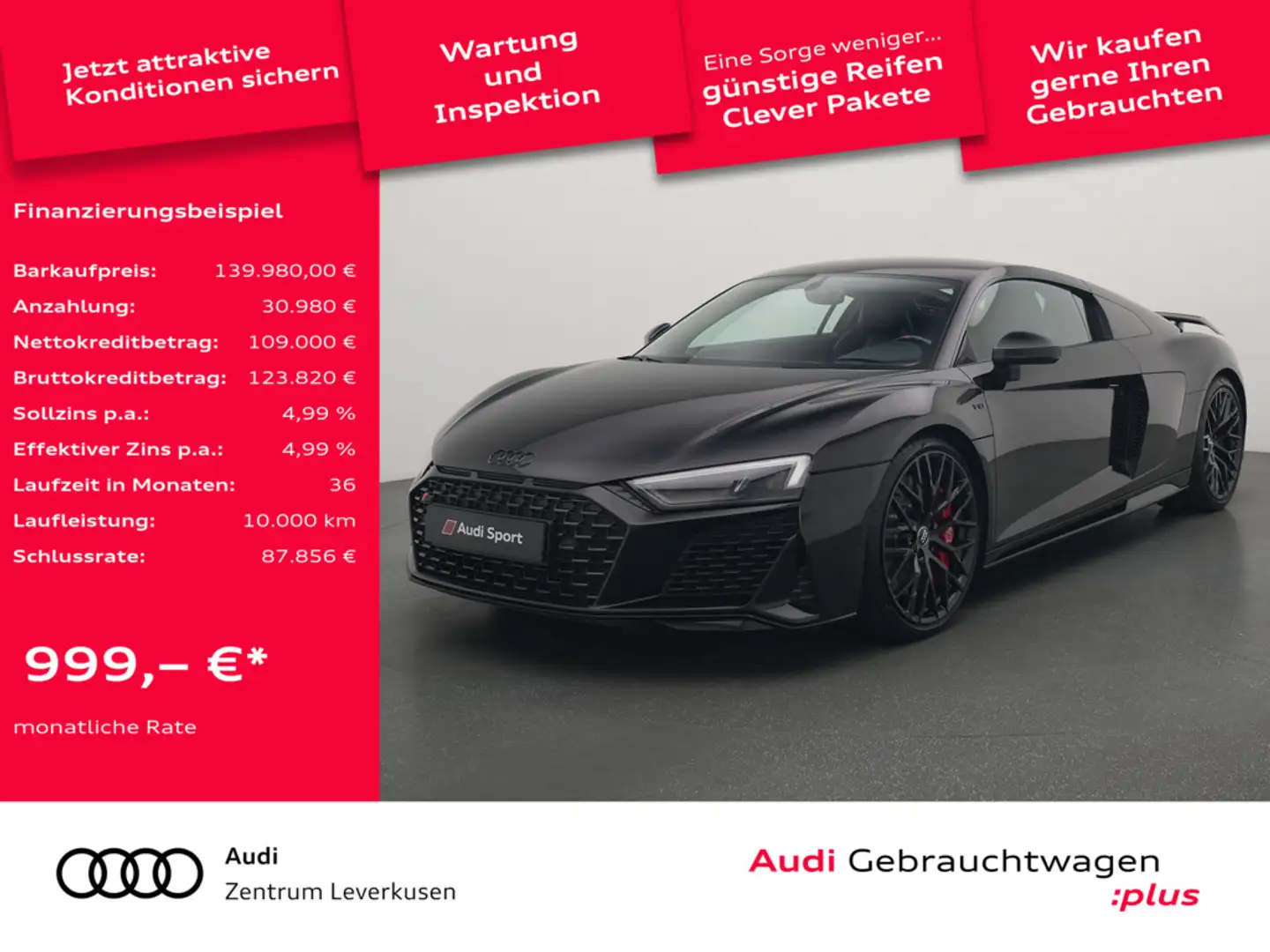 Audi R8 Coupe 5.2 quattro performance NAVI LEDER B Noir - 1