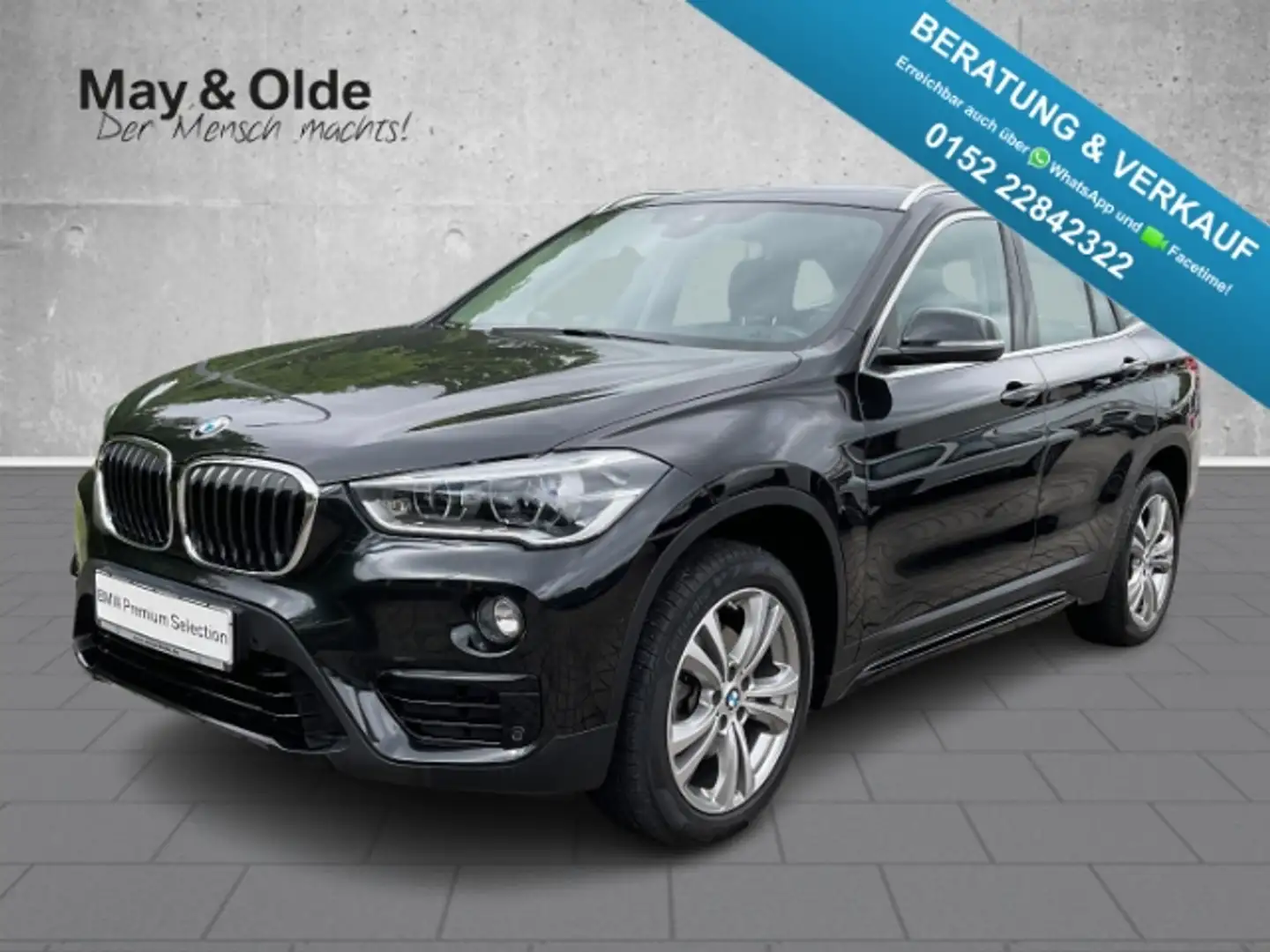 BMW X1 sDrive18d Aut SportLine AHK Navi LED PDC SHZ Nero - 1
