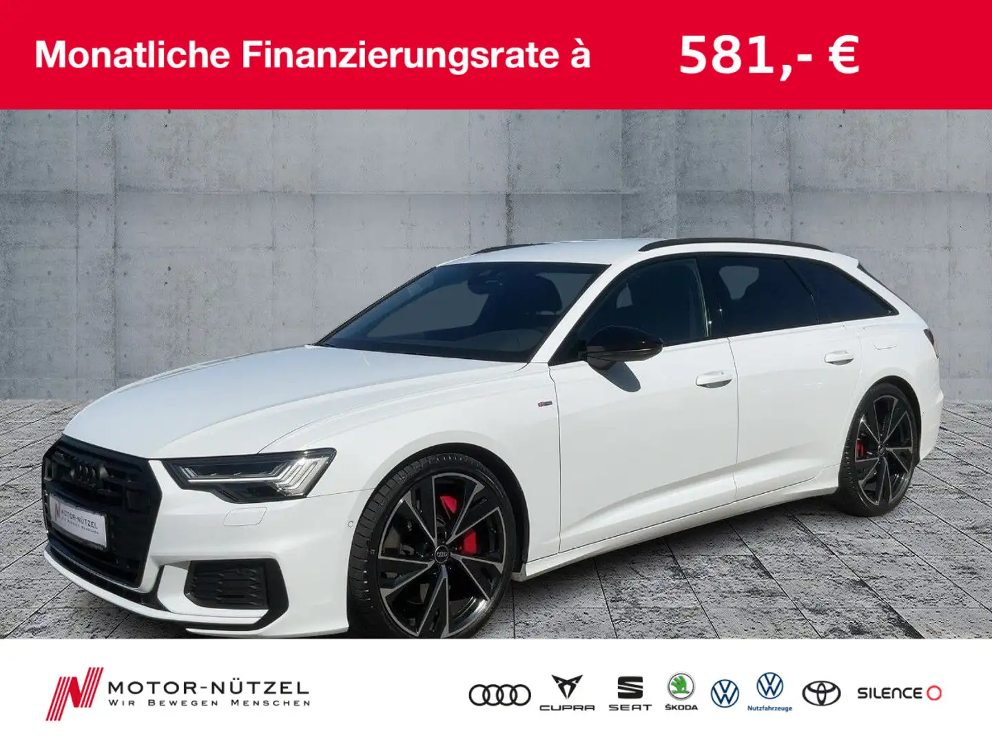 Audi A6 55 TFSIe 2xS-LINE HD-MATRIX+NAV+AHK+B&O Weiß - 1