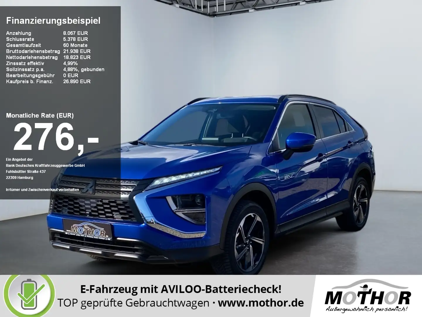 Mitsubishi Eclipse Cross Basis PHEV 4WD TEMP KAM DAB SHZ Modrá - 1