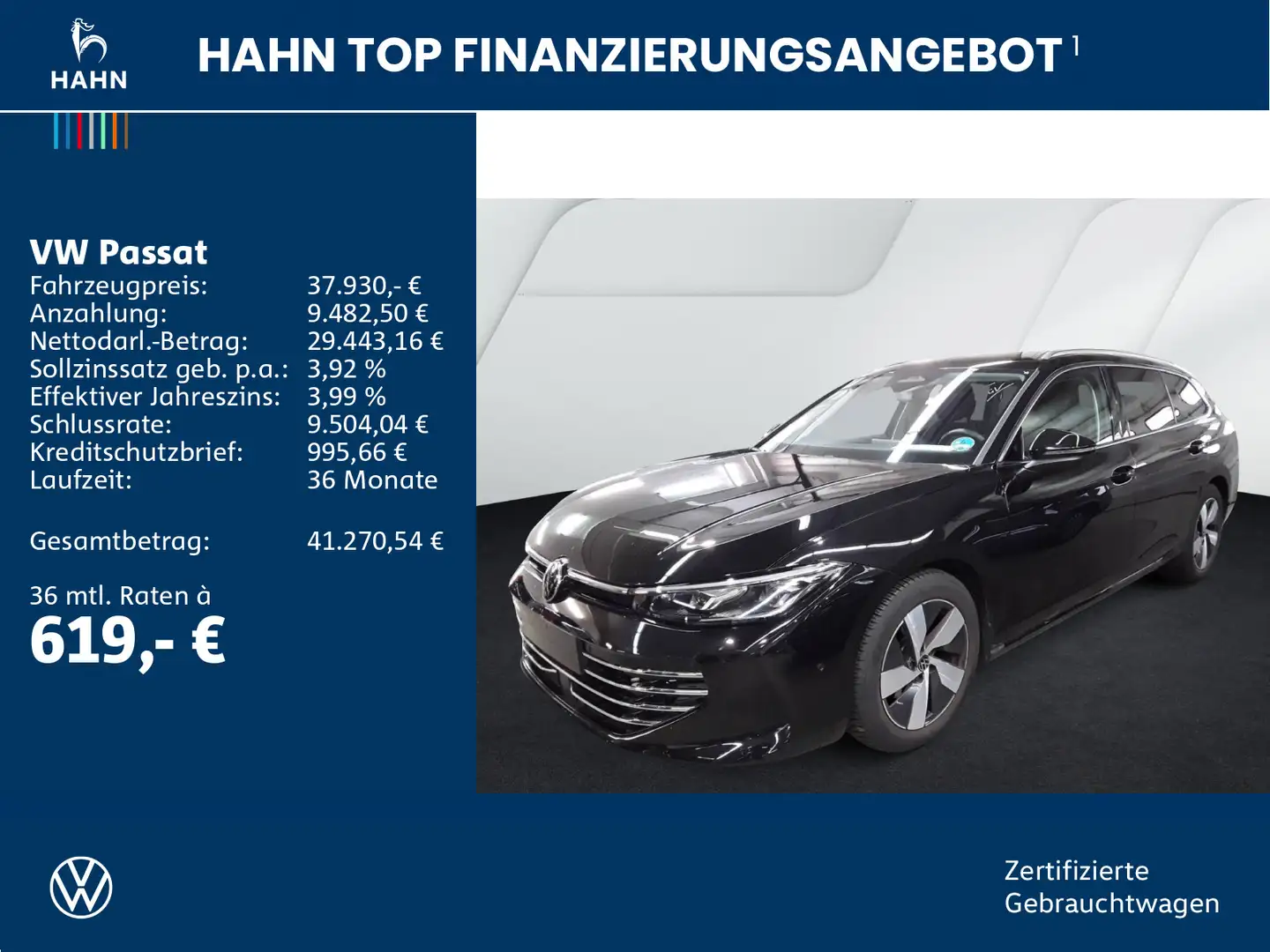 Volkswagen Passat 2.0TDI DSG Elegance 360° AHK Matrix Navi Schwarz - 2