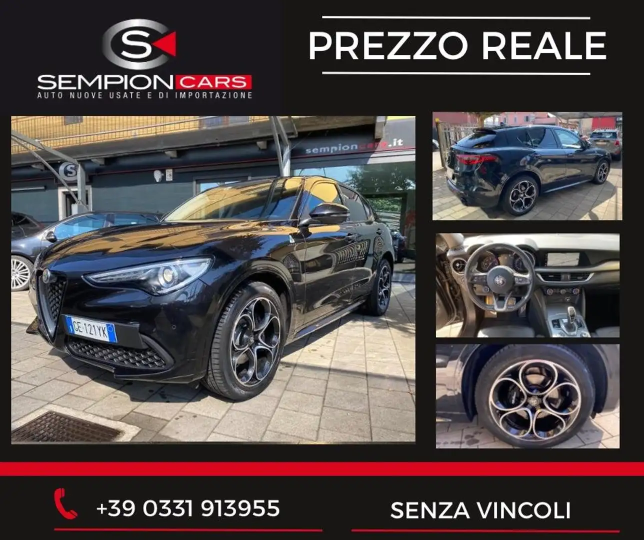 Alfa Romeo Stelvio Q4 210 cv Veloce KM 27.000 REALI TETTO/PELLE/FULL Nero - 1