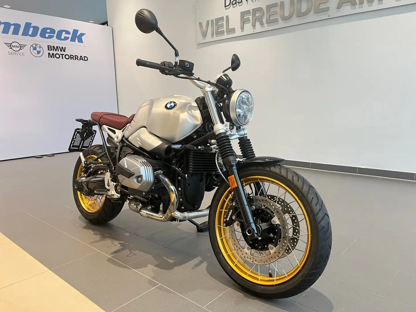 BMW R nineT Scrambler Alutank - Kreuzspeichen Gold Grigio - 2