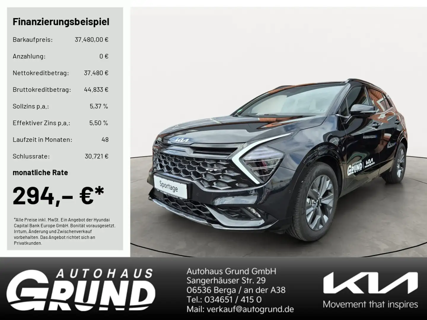 Kia Sportage 1.6T Hybrid GT-Line 4WD PANO DRIVE SOUND Schwarz - 1