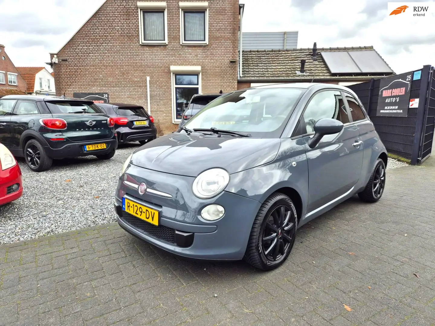 Fiat 500 1.2 Lounge Nardo Grey Airco Leer Sportstoelen Priv Grau - 1