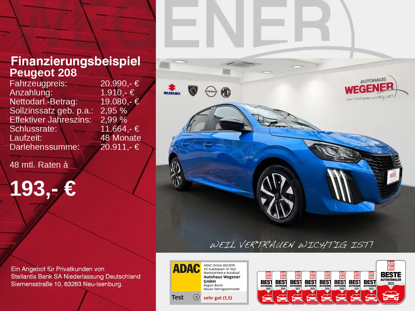 Peugeot 208 Active 1.2 PureTech 100 *SHZ* Blau - 2