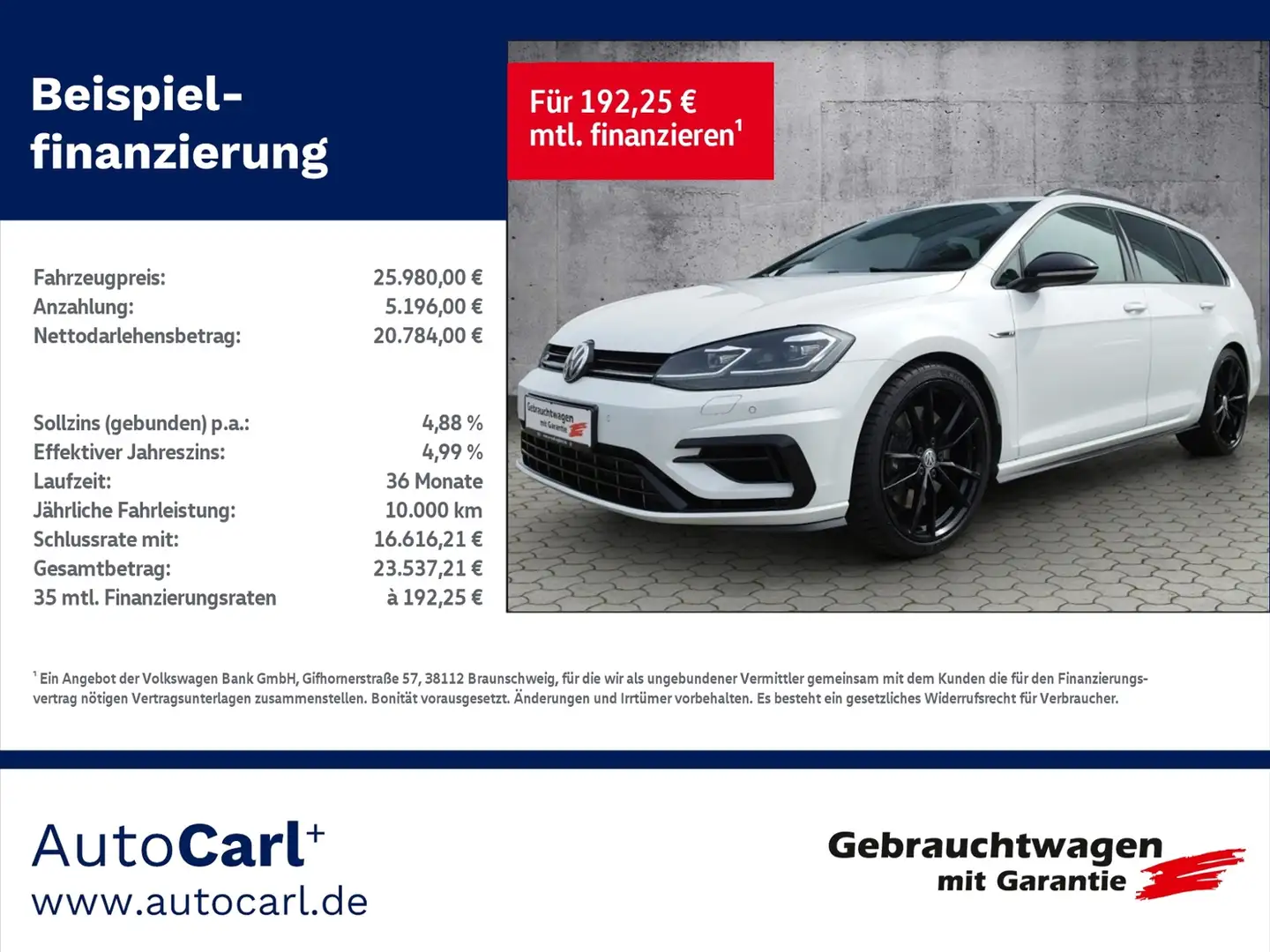 Volkswagen Golf Variant VII Variant R 2.0 TSI DSG 4Motion BusinessPre./DC Weiß - 1