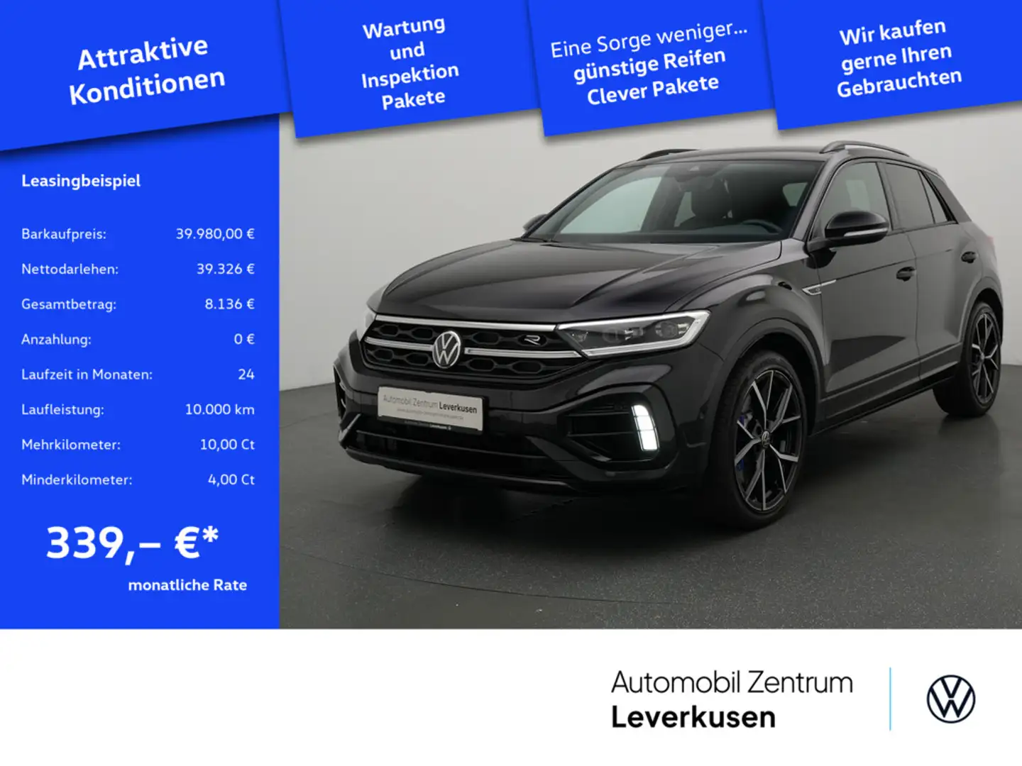 Volkswagen T-Roc R MATRIX AKRAPOVIC LEDER NAVI VIRT ACC Schwarz - 1