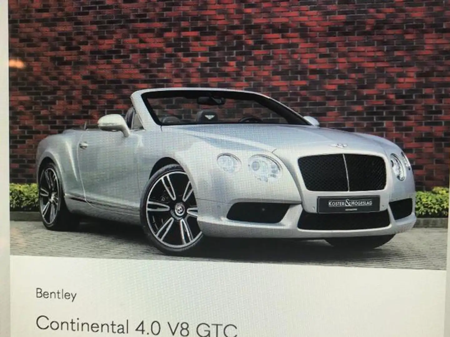 Bentley Continental GTC Argent - 1