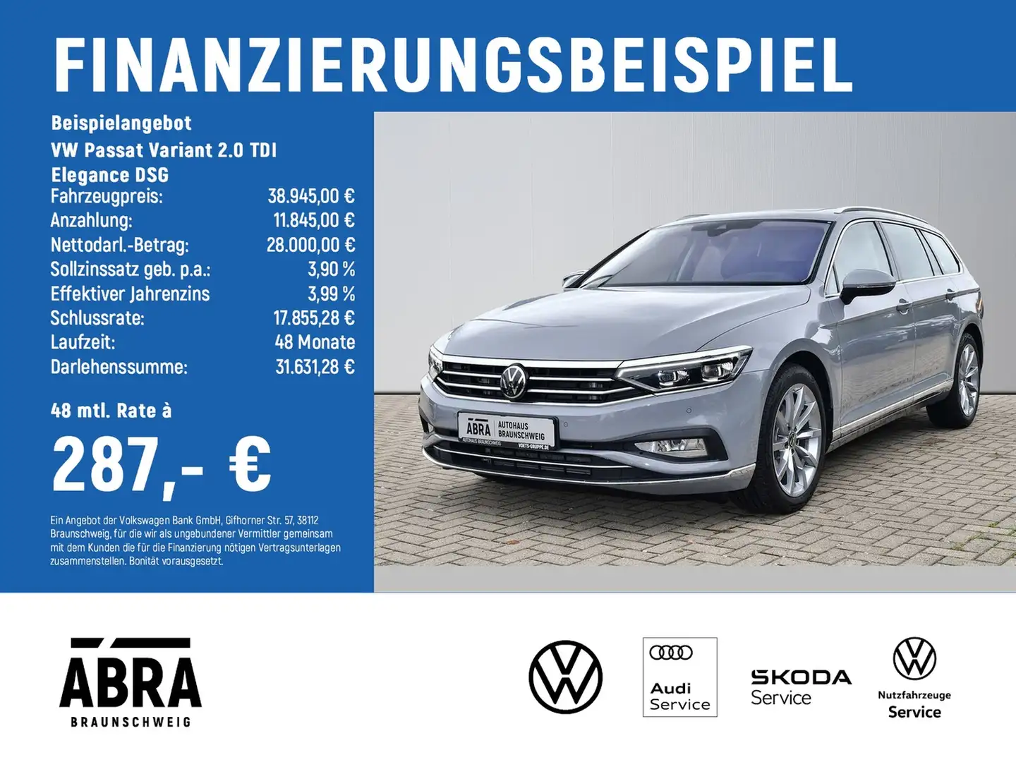 Volkswagen Passat Variant 2.0 TDI Elegance DSG PANO+AHK+LED Grau - 2