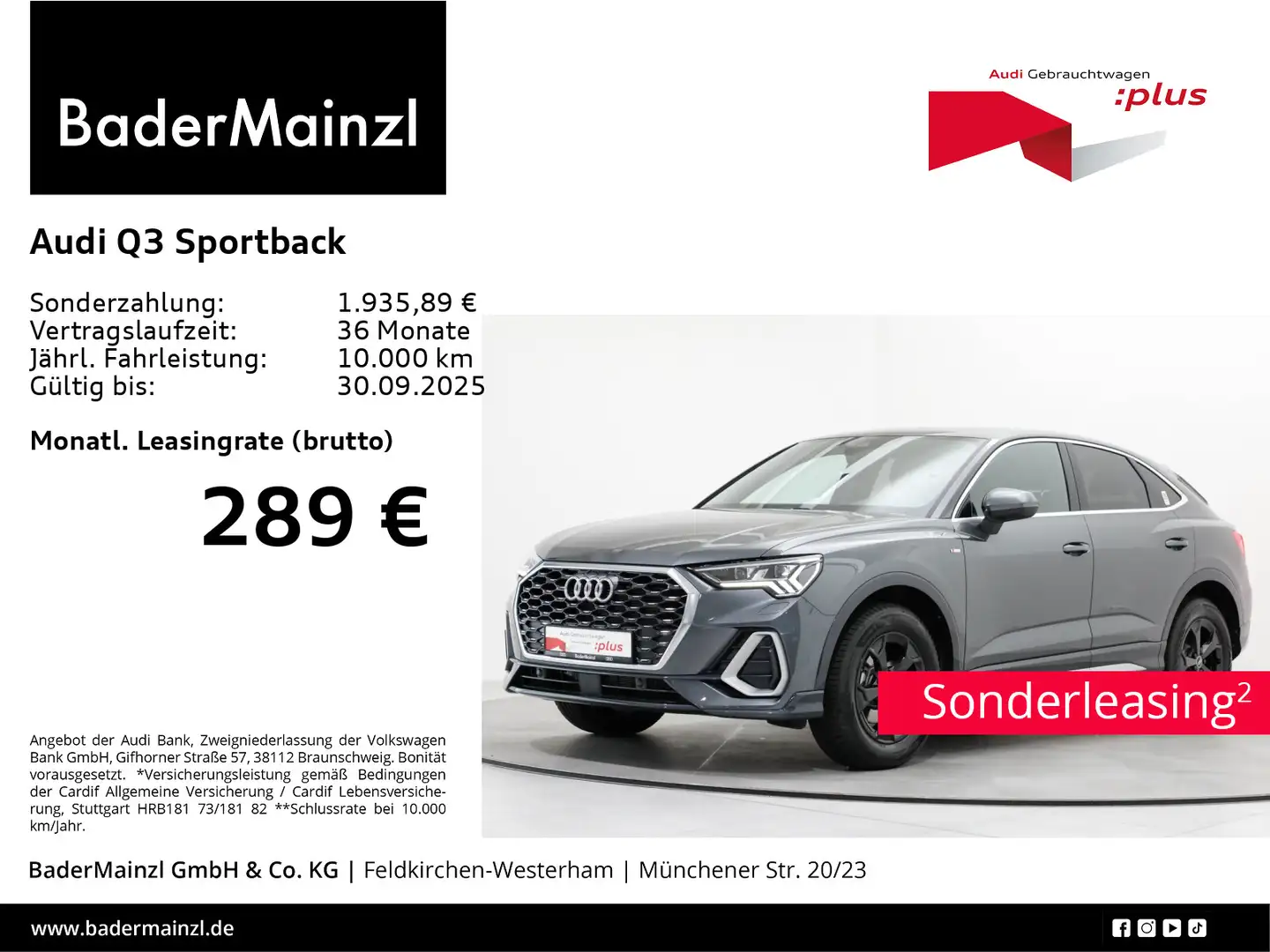 Audi Q3 35 TFSI S tronic S line AHK Matrix Grau - 1