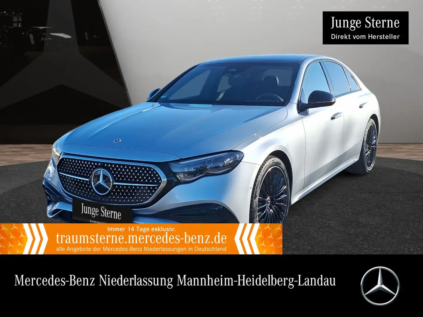 Mercedes-Benz E 220 d AMG 360° Pano Distr. AHK Night Totwinkel Silber - 1