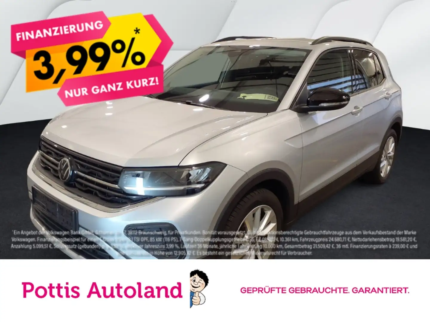 Volkswagen T-Cross 1.0 TSI GOAL NAVI PDC SITZHZG LED Silber - 1