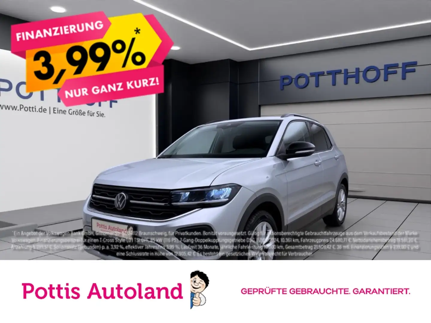 Volkswagen T-Cross 1.0 TSI GOAL NAVI PDC SITZHZG LED Silber - 1