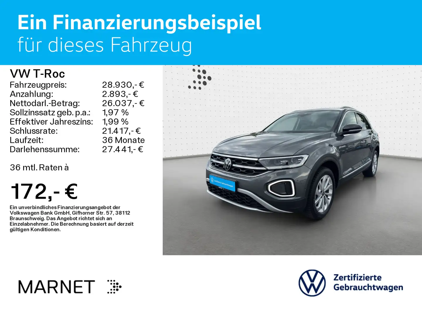 Volkswagen T-Roc T-ROC 1.5 TSI DSG STYLE*LED*AHK*NAVI*KLIMA*PDC*S Gris - 2