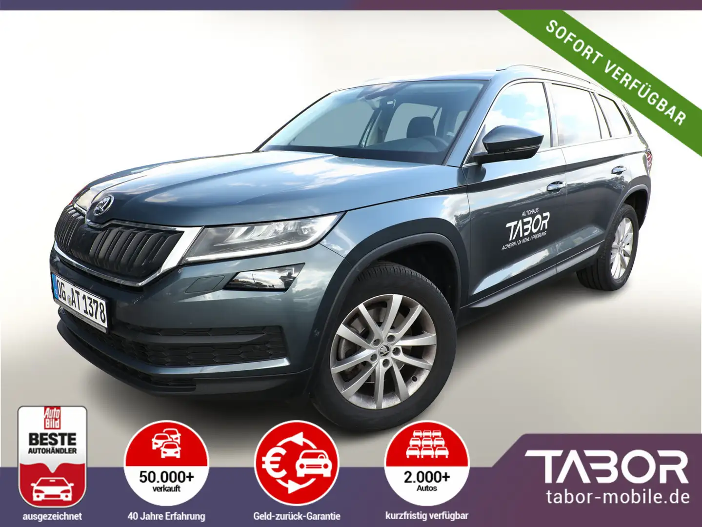 Skoda Kodiaq TDI 190 DSG Style 4x4 AHK 7S Nav DCC ACC Gris - 1
