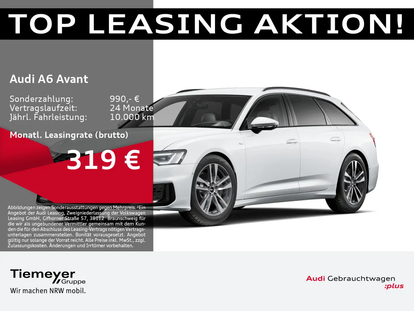 Audi A6 45 TFSI 2x S LINE LM19 OPTIK-PKT+ MEMOR Weiß - 1