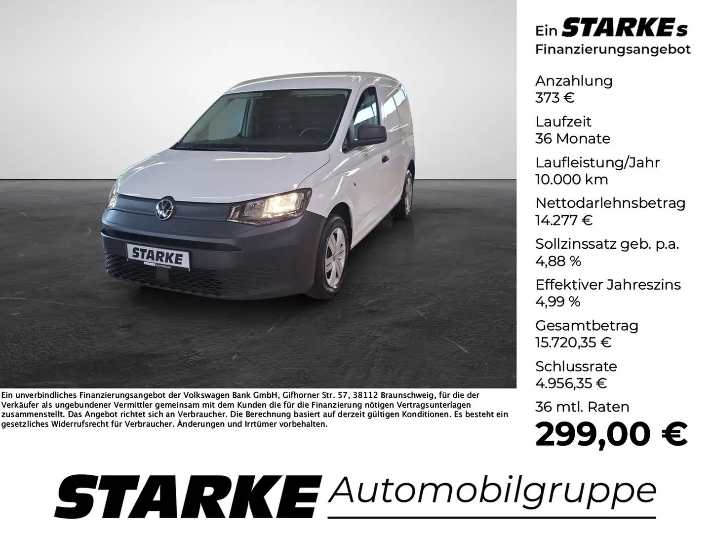 Volkswagen Caddy Cargo 2.0 TDI EcoProfi Klima Start/Stopp Multif... Weiß - 1