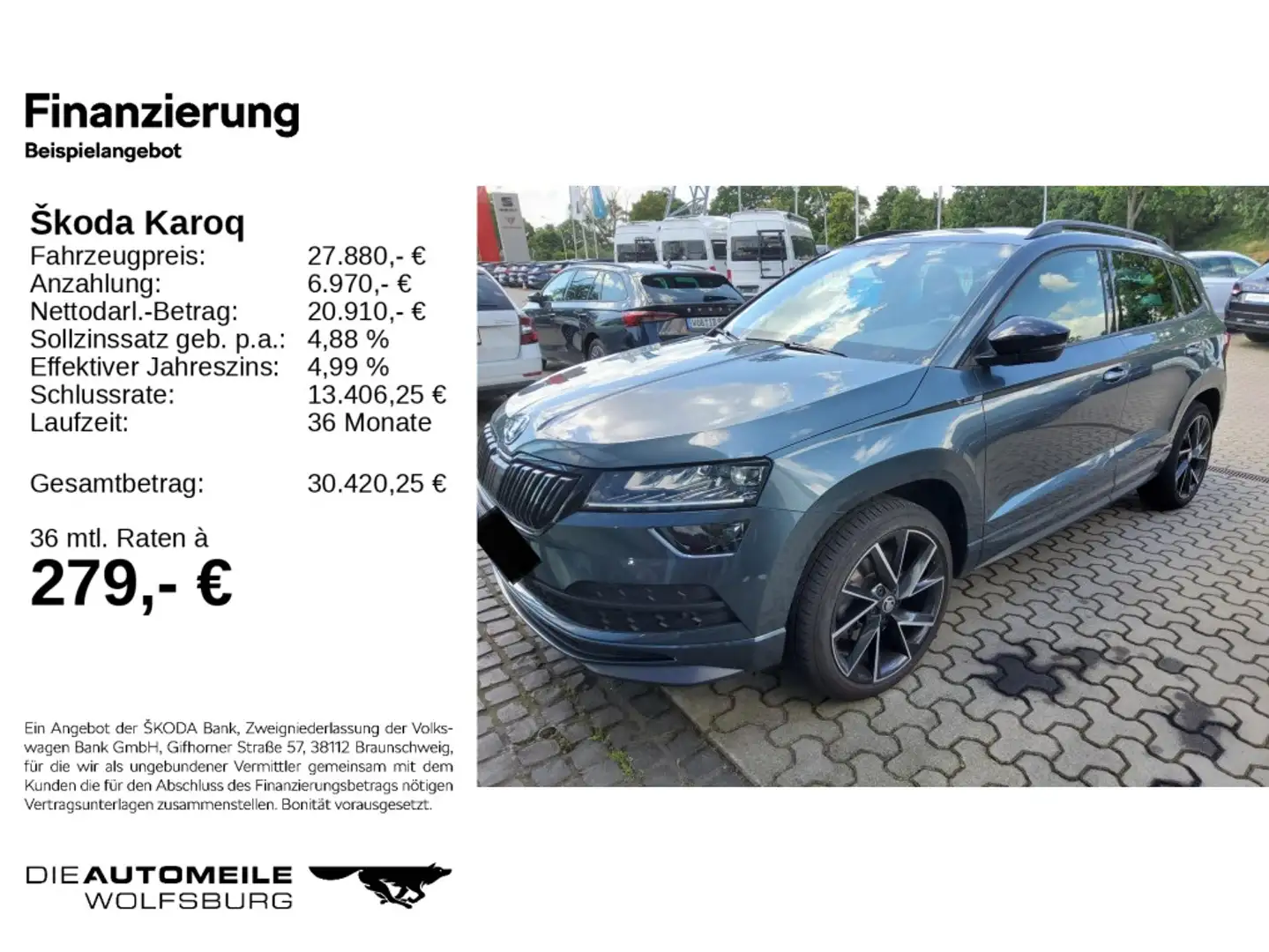 Skoda Karoq 2.0 TSI DSG 4x4 Sportline Standhzg/ACC/Rüc Grau - 2