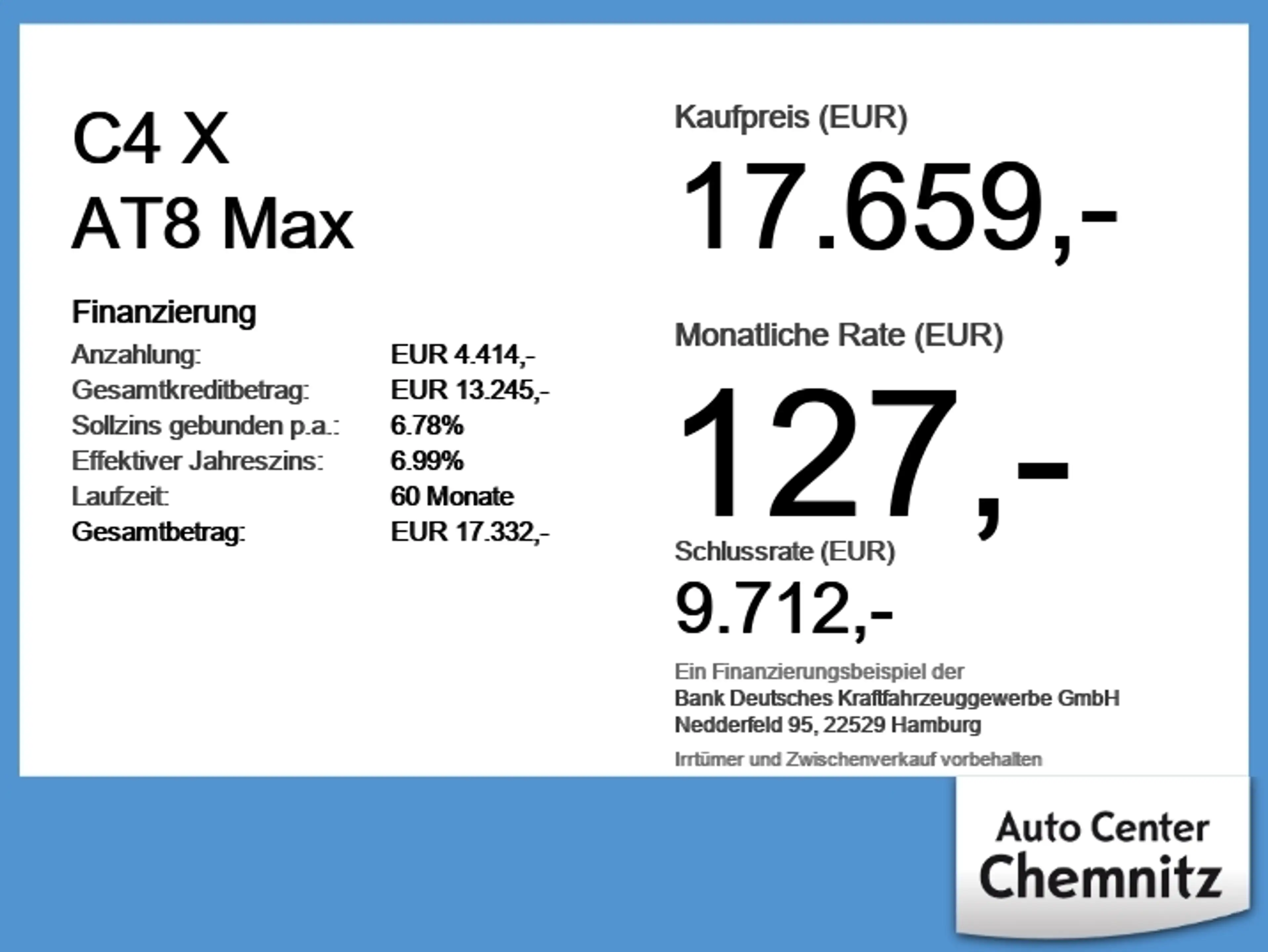 Citroen C4 X AT8 Max HUD/FullLED/Navi/KlimaA/PDC/Kamera — photo 6