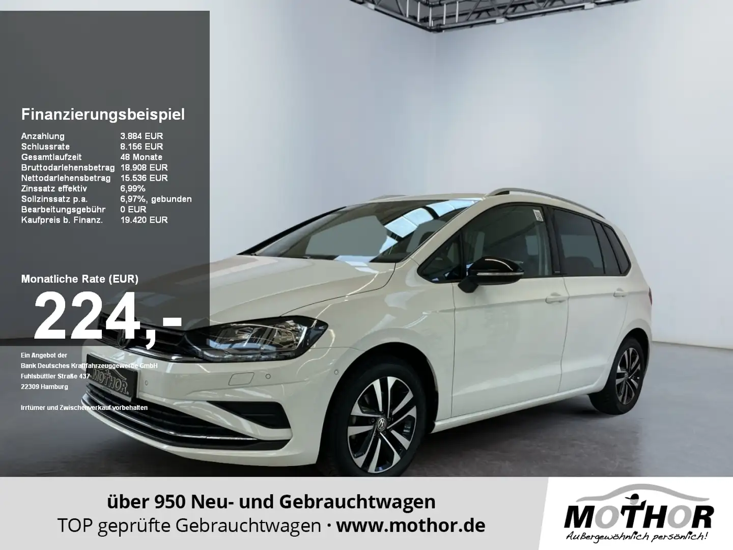Volkswagen Golf Sportsvan VII IQ.DRIVE 1.5 TSI ACC PDC Klima Белый - 1