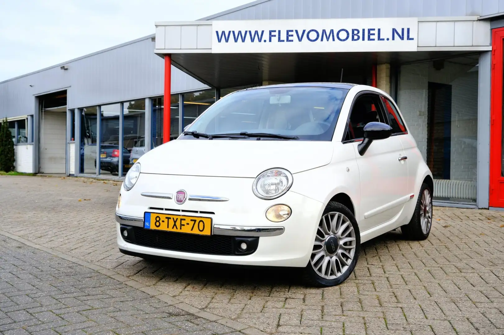 Fiat 500 0.9 TwinAir Turbo Cult Pano|Leder|Clima|PDC Wit - 1