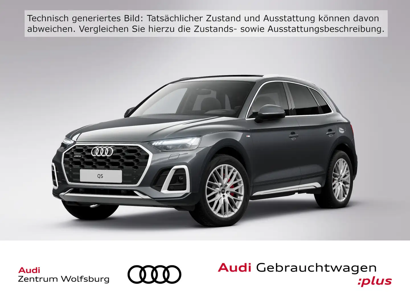Audi Q5 50 eTFSI quattro S tronic S line Matrix/AHK/P Grau - 1