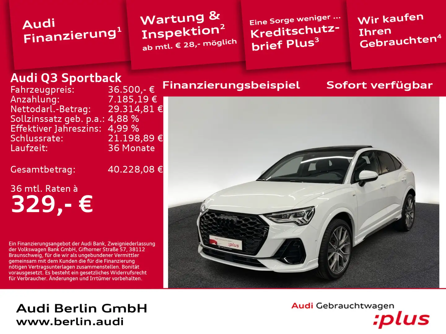 Audi Q3 S line 40 TFSI qu.S tr. MATRIX RFK Blanc - 1