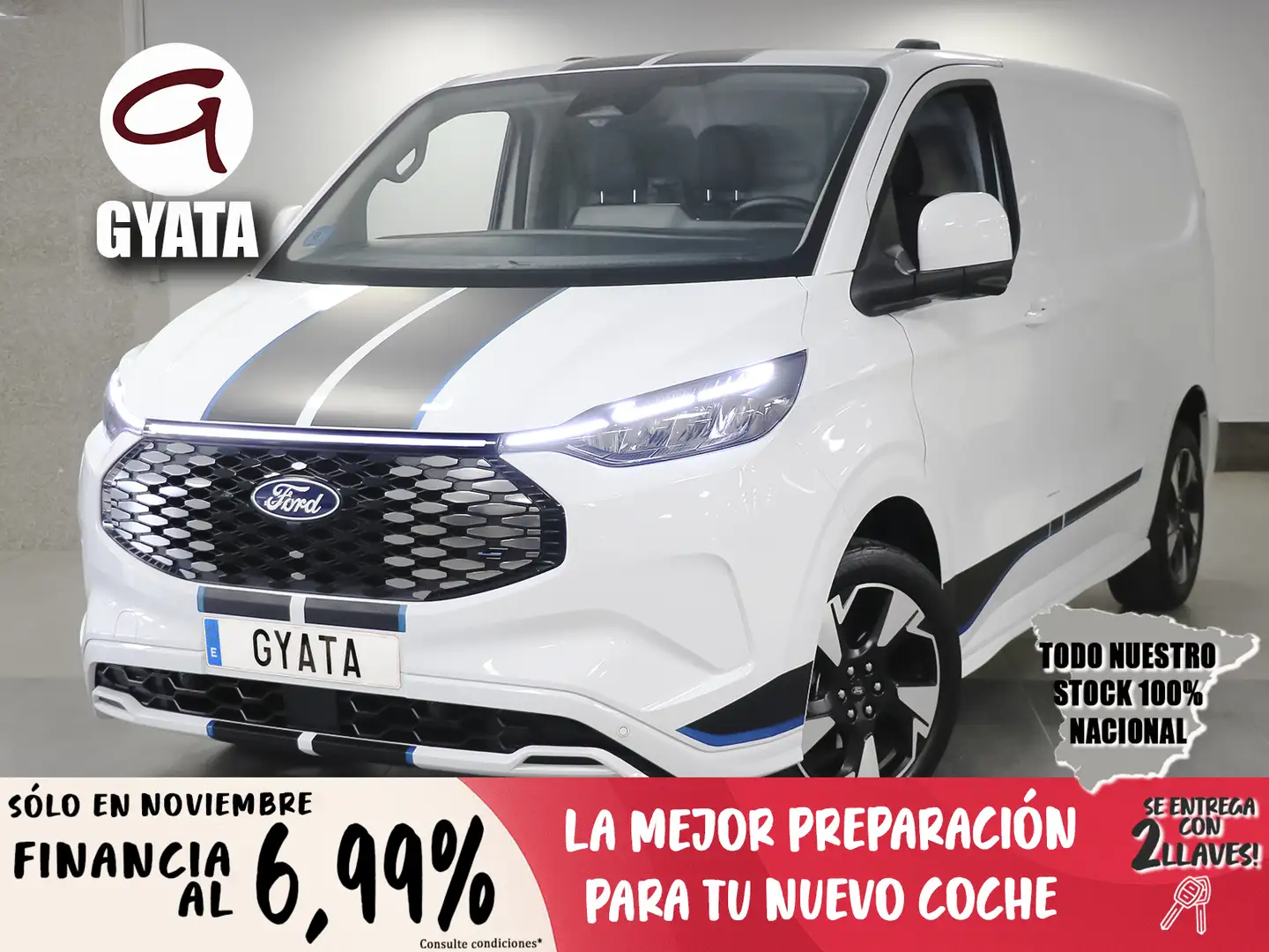 Ford Transit Custom E-Transit Van Sport 320 L1 160kW Blanc - 1