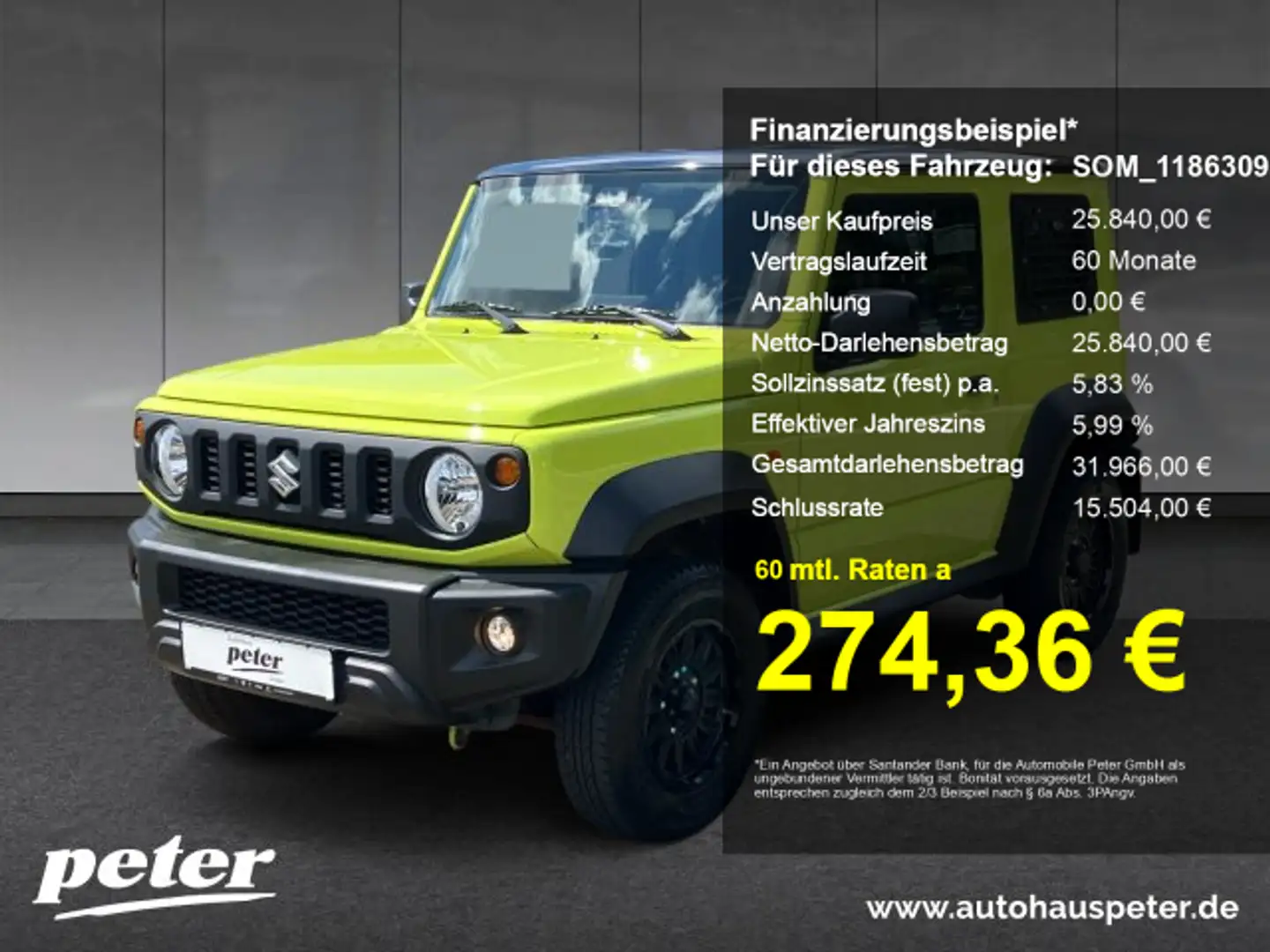 Suzuki Jimny Jimny 1,5 Comfort (NFZ) Klima Sitzheizung Standhei Gelb - 1