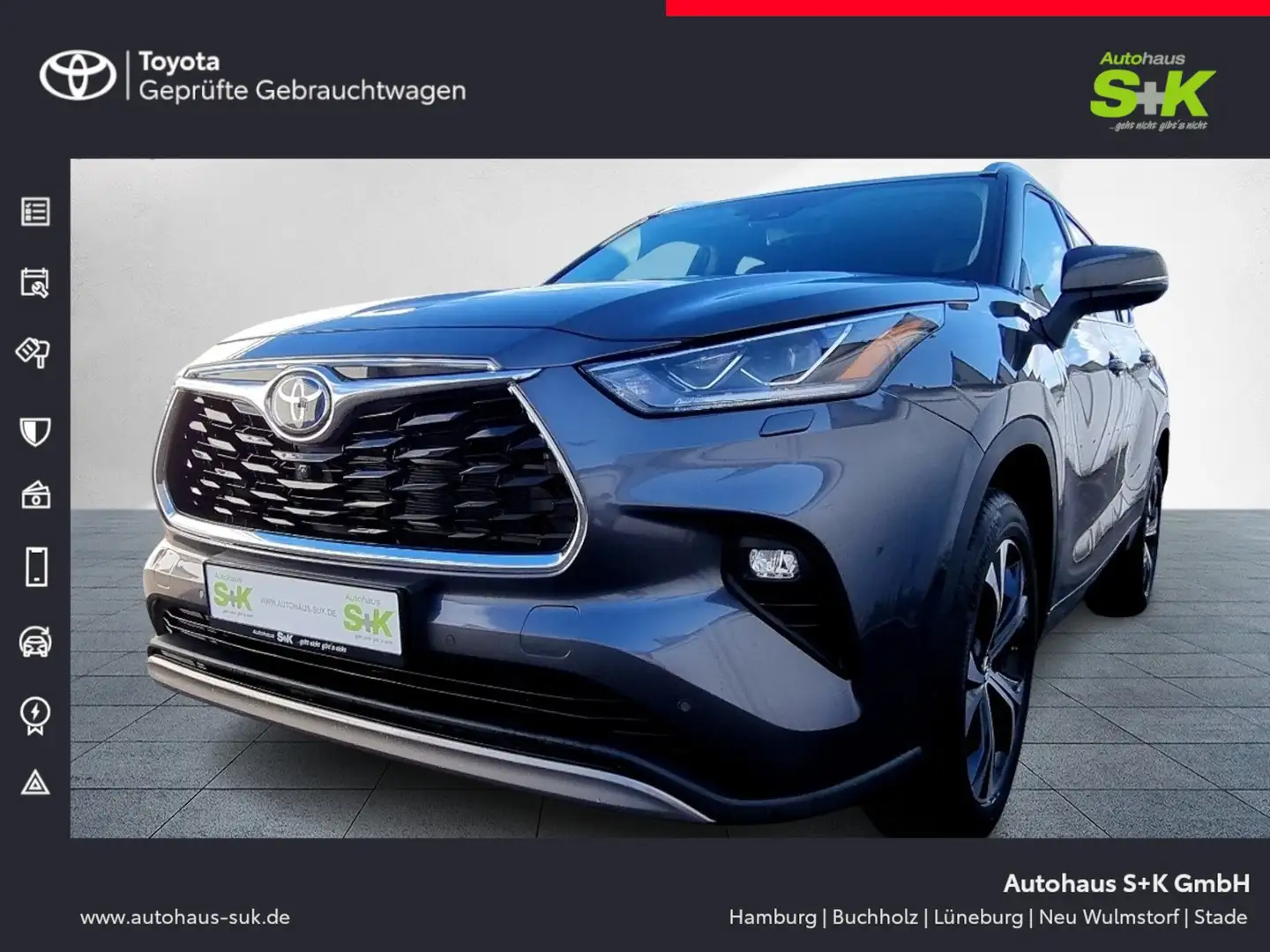 Toyota Highlander 2.5 Hybrid Luxury*CARPLAY+SAFETYSENSE+LED**** Grijs - 1