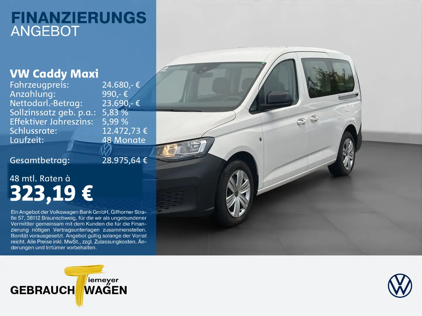 Volkswagen Caddy TDI 4M AHK NAVI FLÜGELTÜREN Blanco - 1